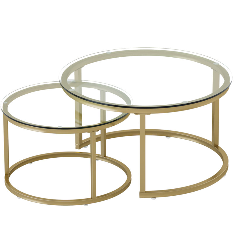 Mercer41 31.5" Glass Round Nesting Coffee Table & Reviews | Wayfair